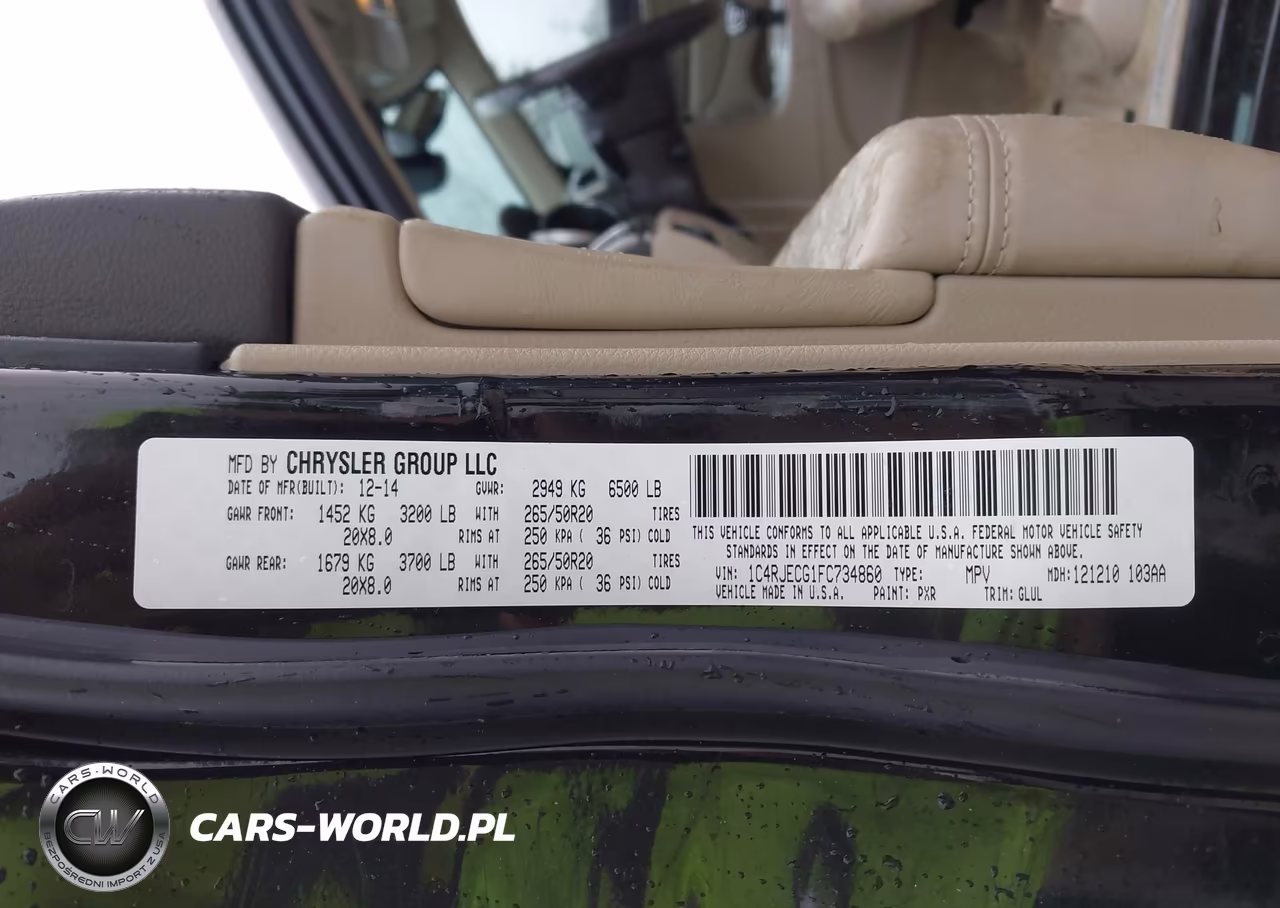 2015 Jeep Grand Cherokee Overland VIN:1C4RJECG1FC734860 - 9