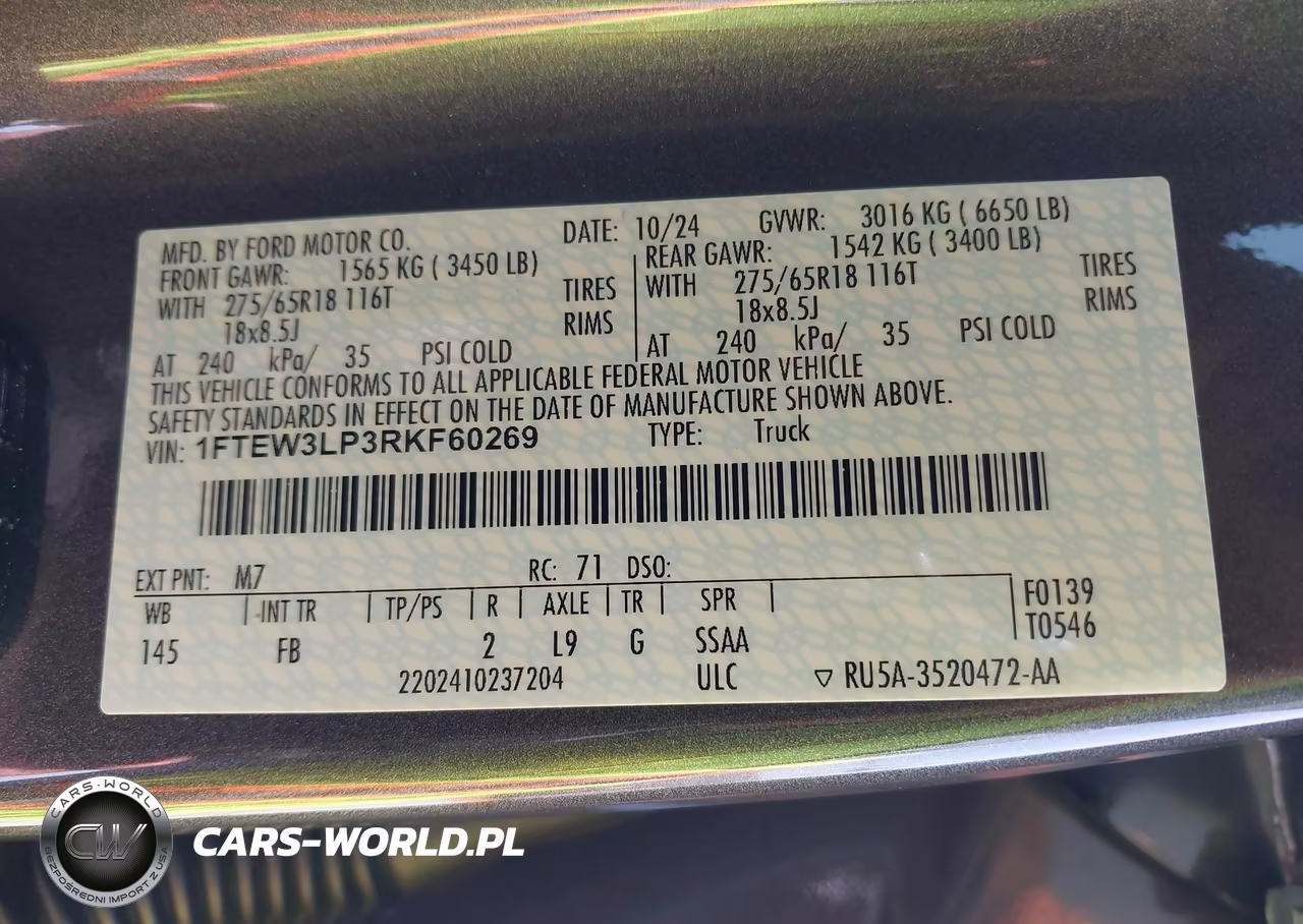 2024 Ford F-150 Xlt VIN:1FTEW3LP3RKF60269 - 9
