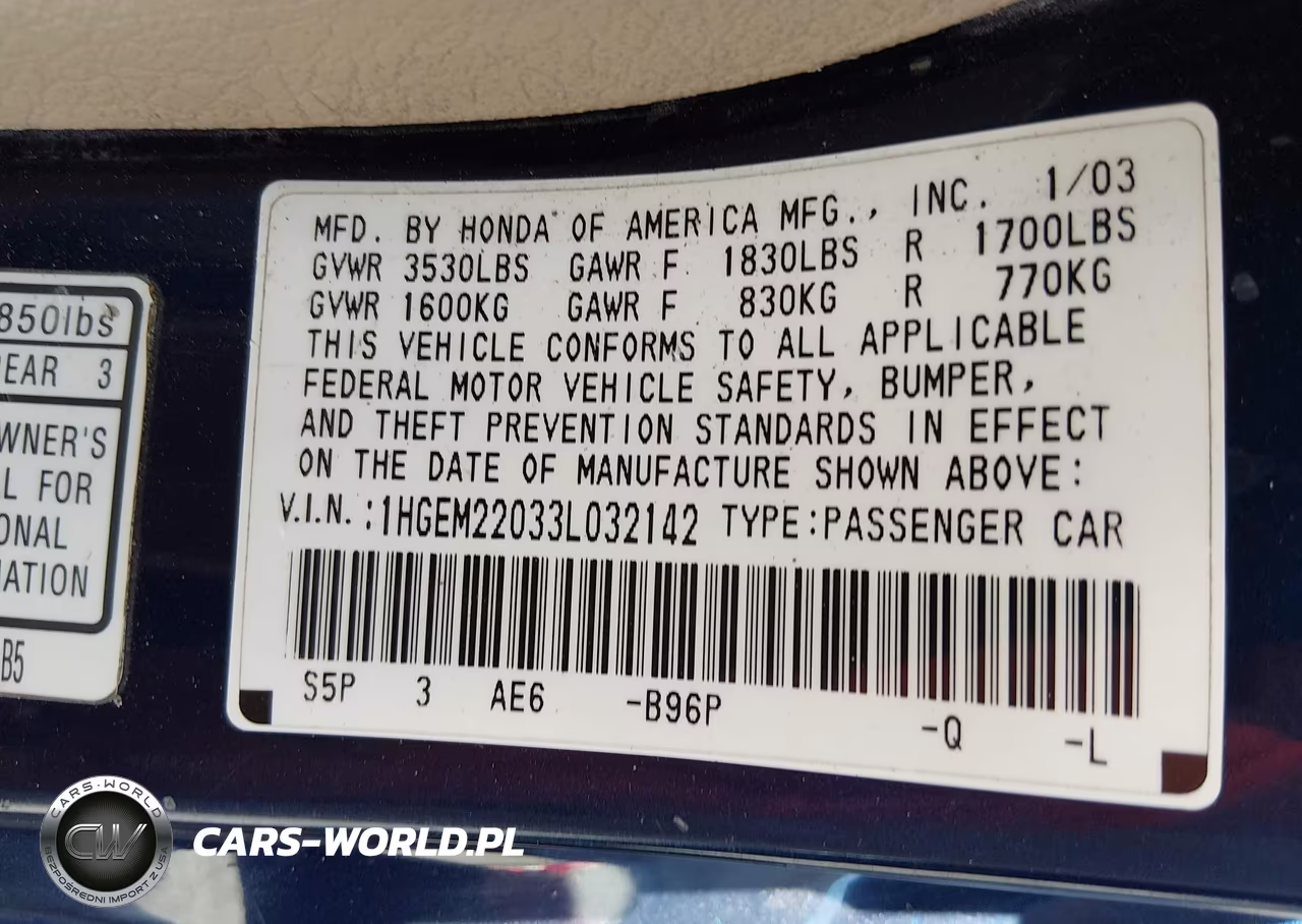 2003 Honda Civic Ex VIN:1HGEM22033L032142 - 9