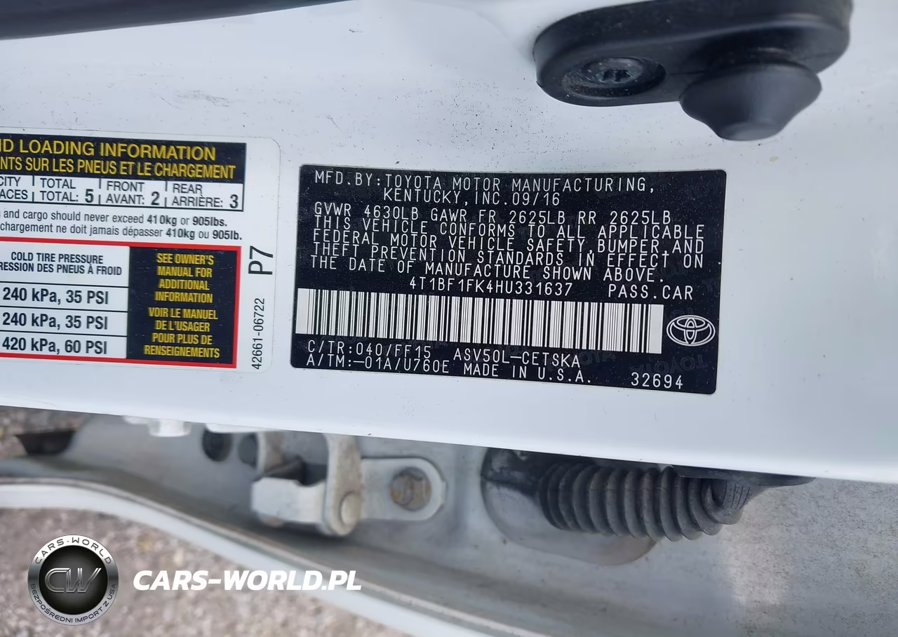 2017 Toyota Camry Se VIN:4T1BF1FK4HU331637 - 9