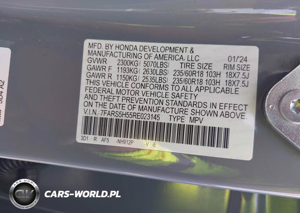 2024 Honda Cr-V Hybrid Sport VIN:7FARS5H55RE023145 - 9