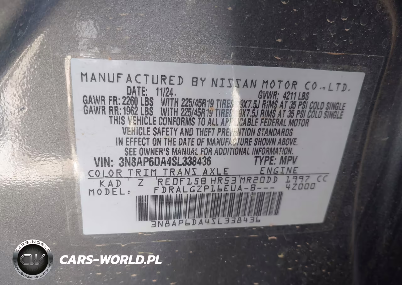 2025 Nissan Kicks Sr Fwd VIN:3N8AP6DA4SL338436 - 9
