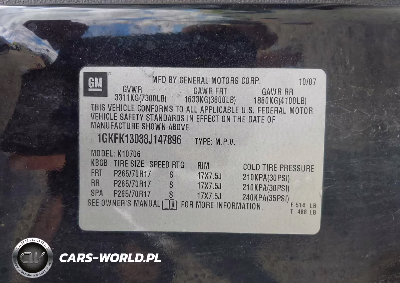 2008 GMC Yukon Slt VIN:1GKFK13038J147896 - 9