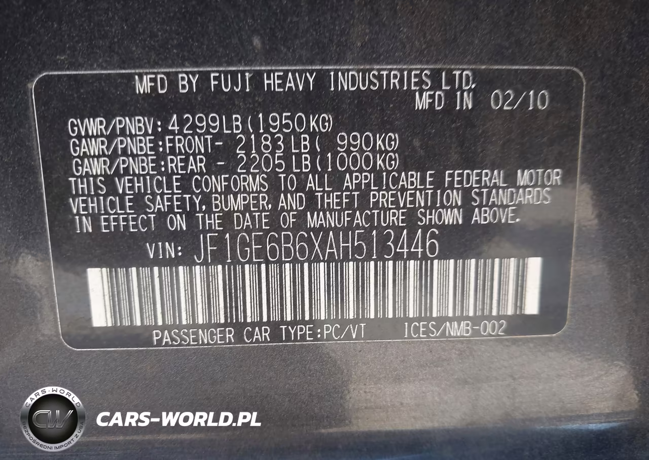 2010 Subaru Impreza 2.5I Premium VIN:JF1GE6B6XAH513446 - 9