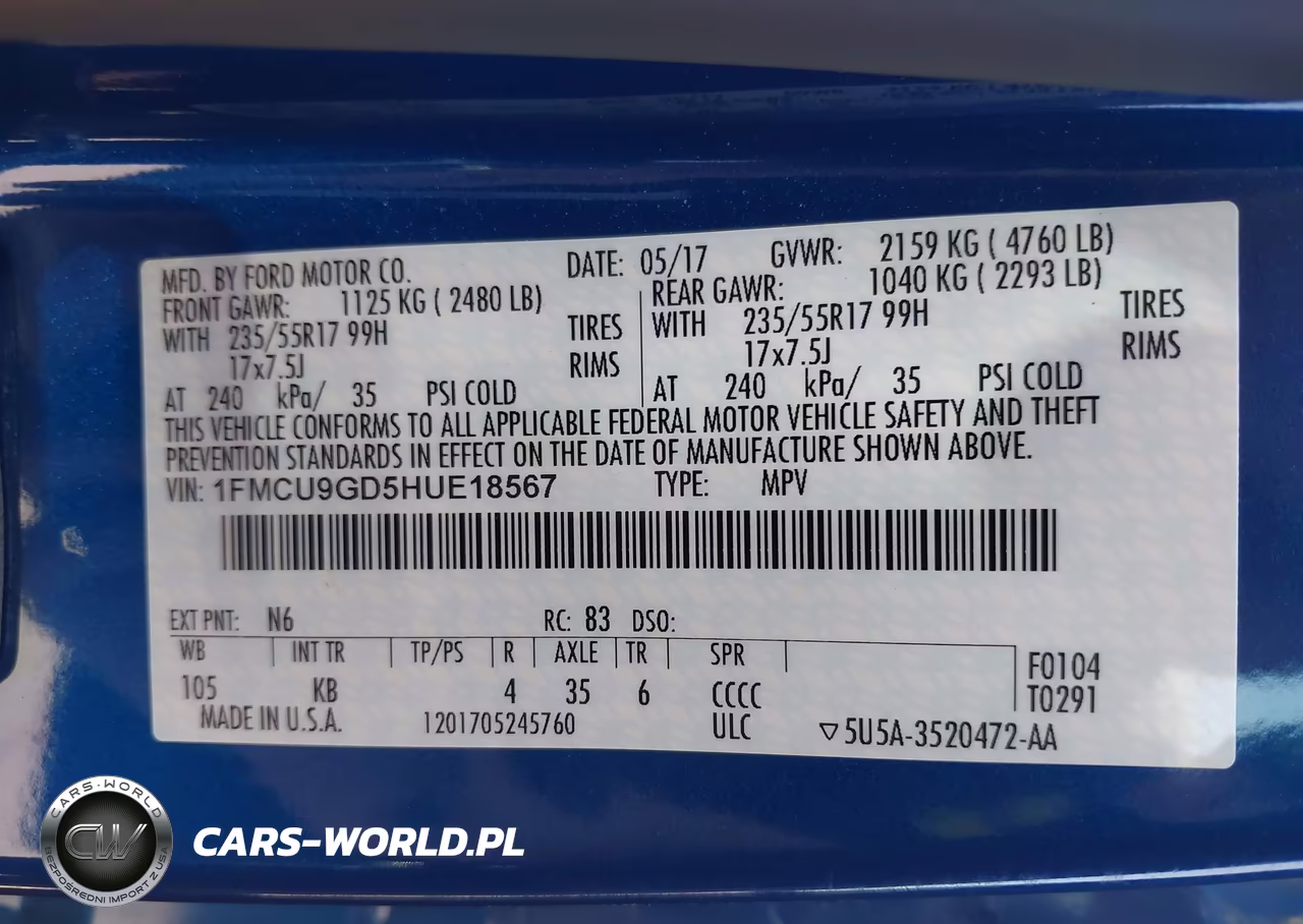 2017 Ford Escape Se VIN:1FMCU9GD5HUE18567 - 9