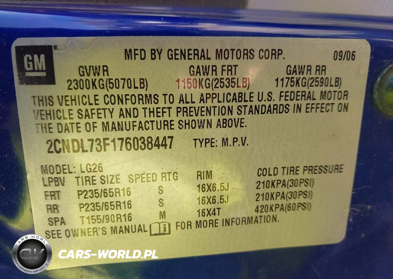 2007 Chevrolet Equinox Lt VIN:2CNDL73F176038447 - 9