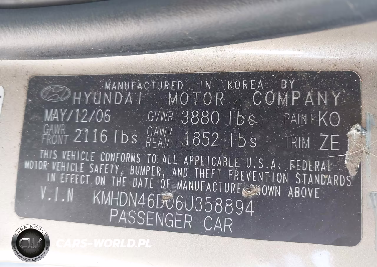 2006 Hyundai Elantra Gls-Limited VIN:KMHDN46D06U358894 - 9