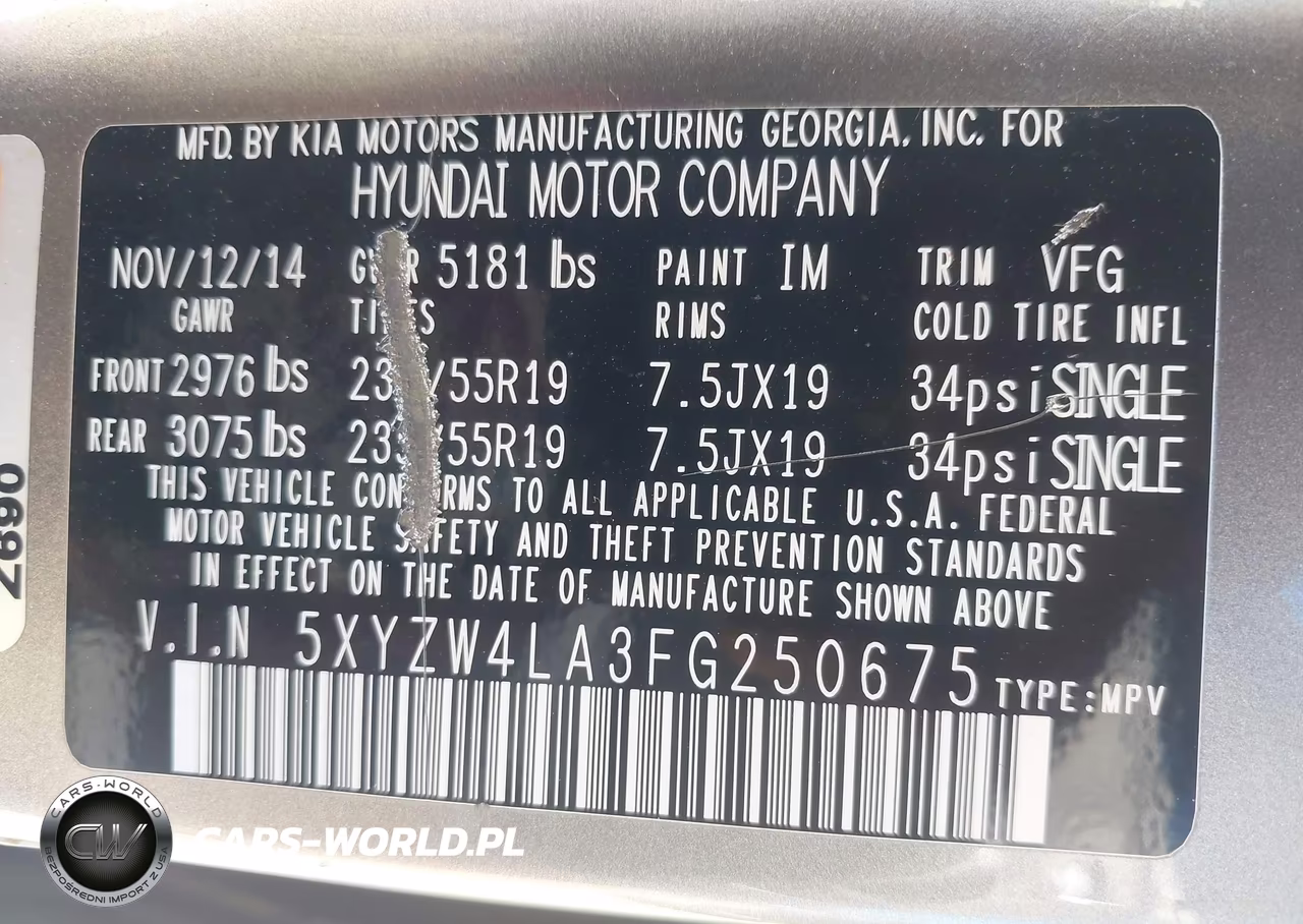 2015 Hyundai Santa Fe Sport 2.0L Turbo VIN:5XYZW4LA3FG250675 - 9