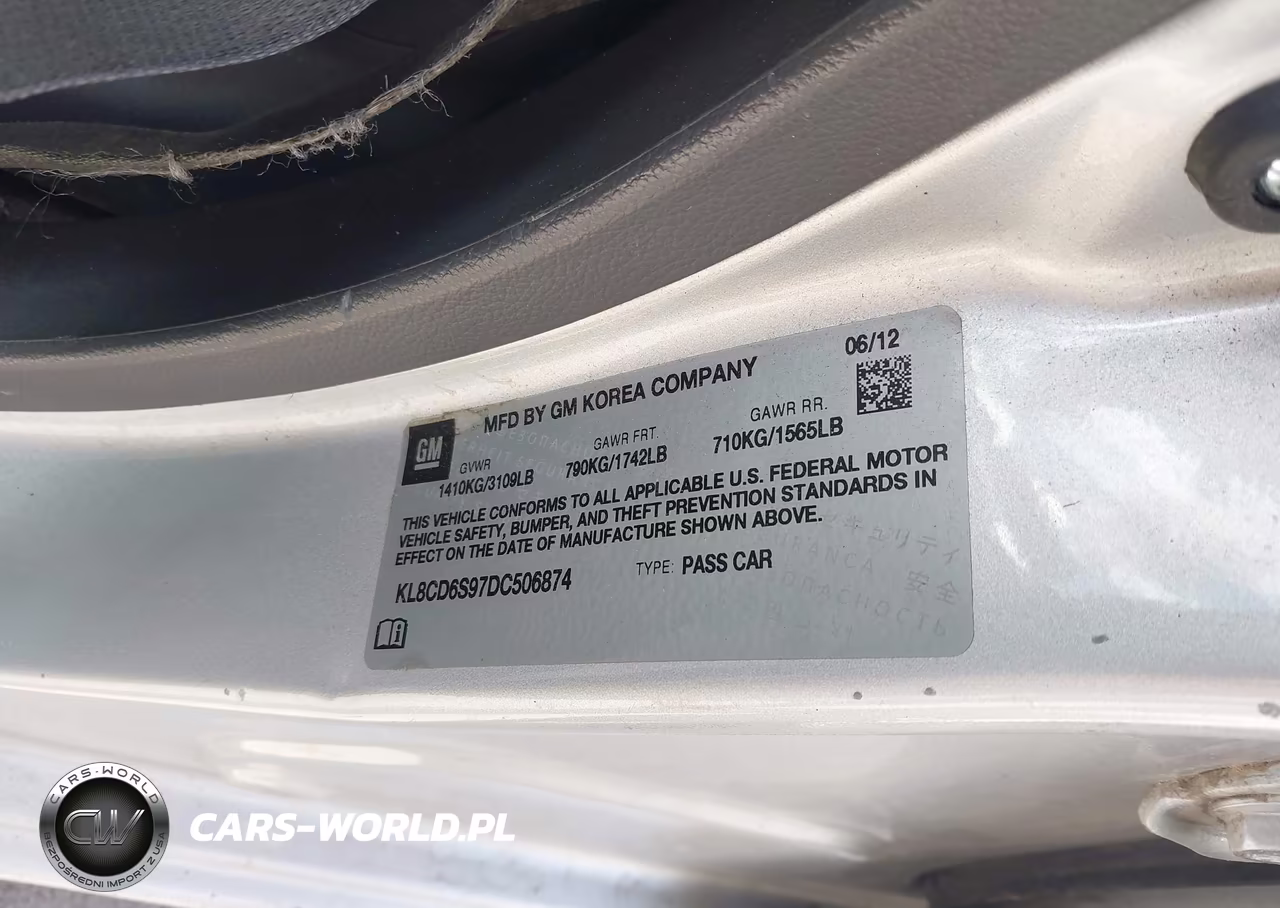 2013 Chevrolet Spark 1Lt Auto VIN:KL8CD6S97DC506874 - 9