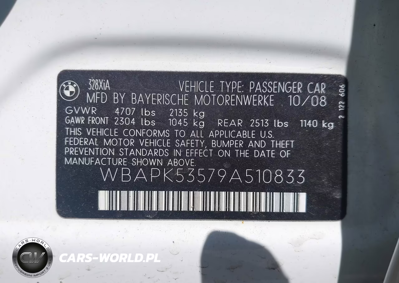 2009 BMW 328I xDrive VIN:WBAPK53579A510833 - 9