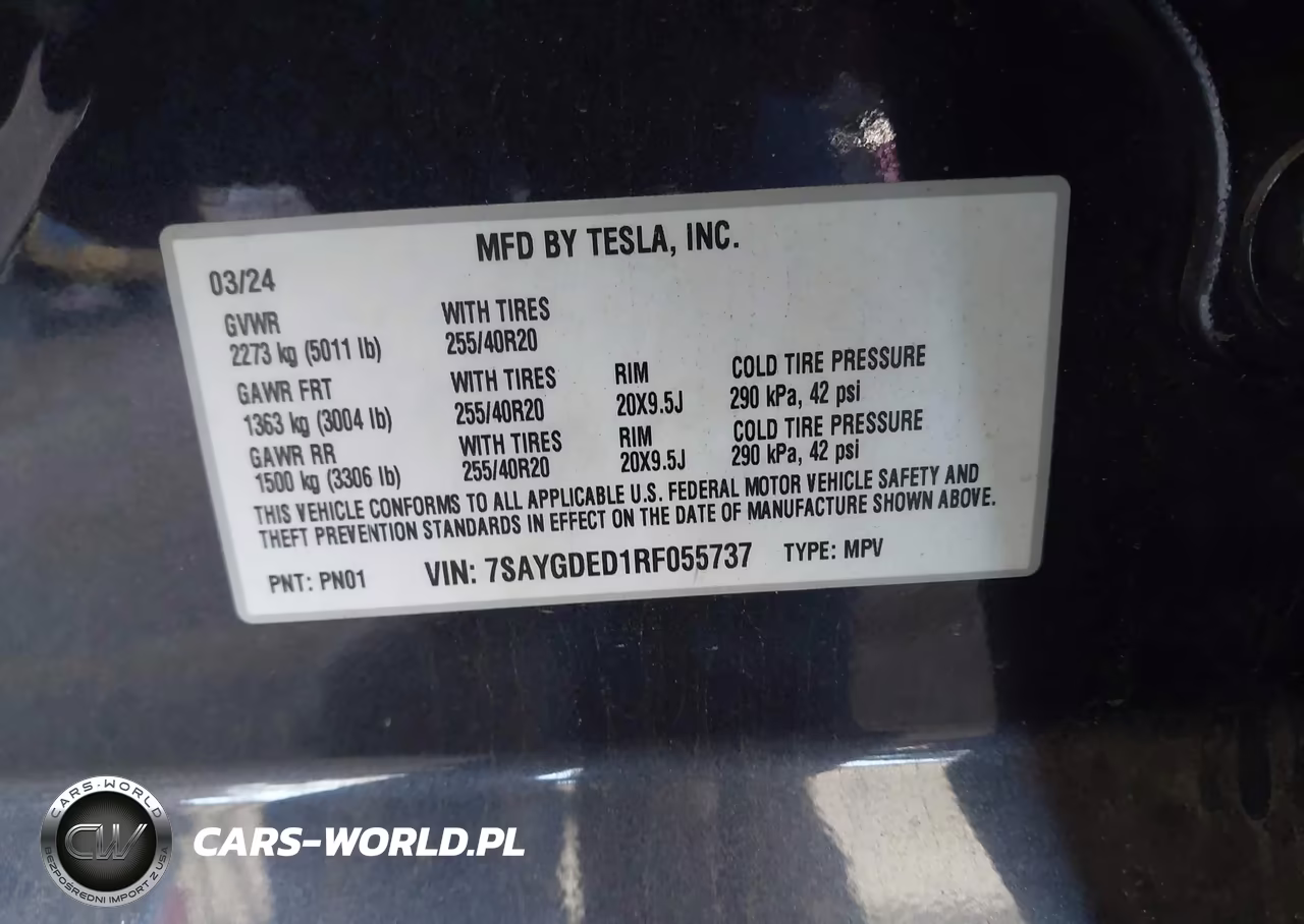 2024 Tesla Model Y Long Range Single Motor Rear-Wheel Drive-Rwd VIN:7SAYGDED1RF055737 - 9