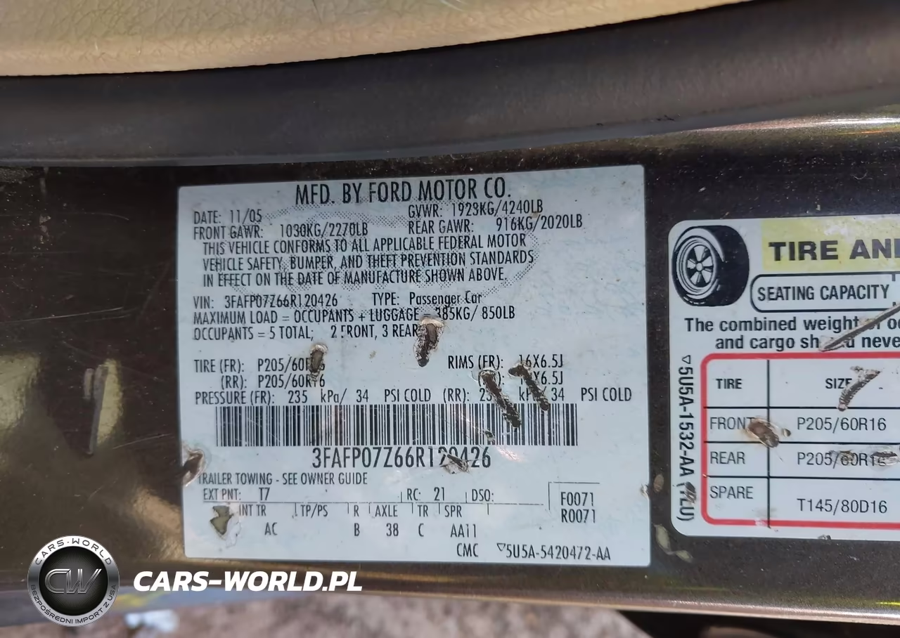 2006 Ford Fusion Se VIN:3FAFP07Z66R120426 - 9