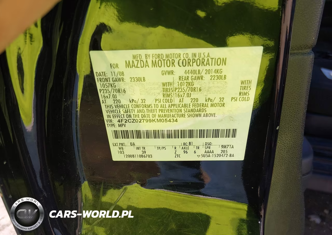 2009 Mazda Tribute I Sport VIN:4F2CZ02799KM05434 - 9