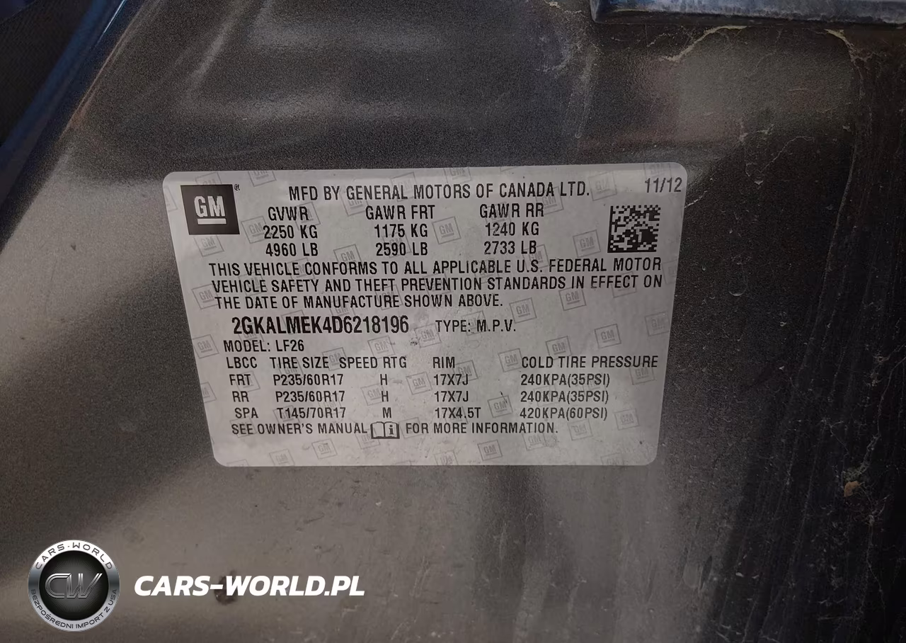 2013 GMC Terrain Sle-1 VIN:2GKALMEK4D6218196 - 9