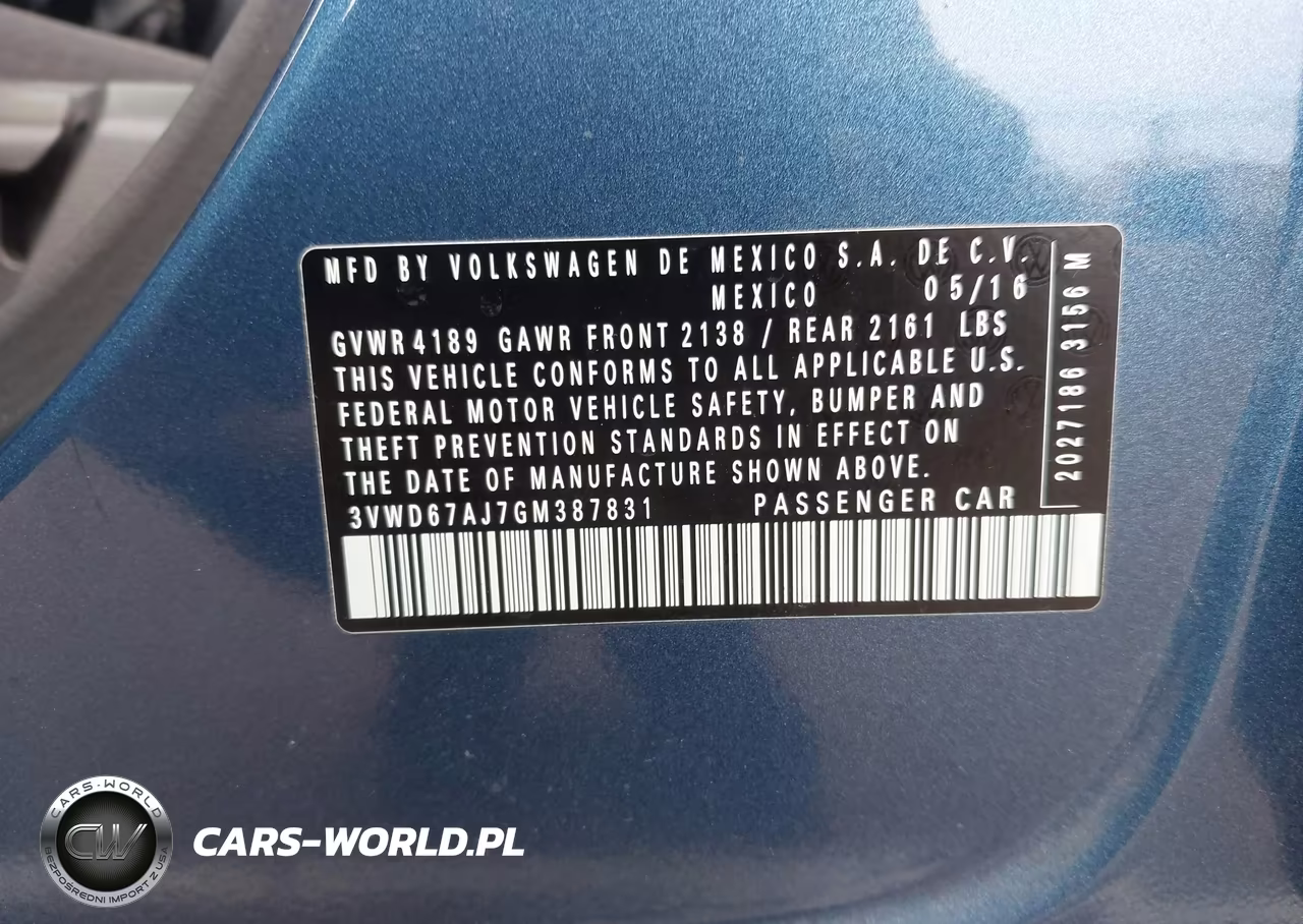 2016 Volkswagen Jetta 1.4T Se VIN:3VWD67AJ7GM387831 - 9