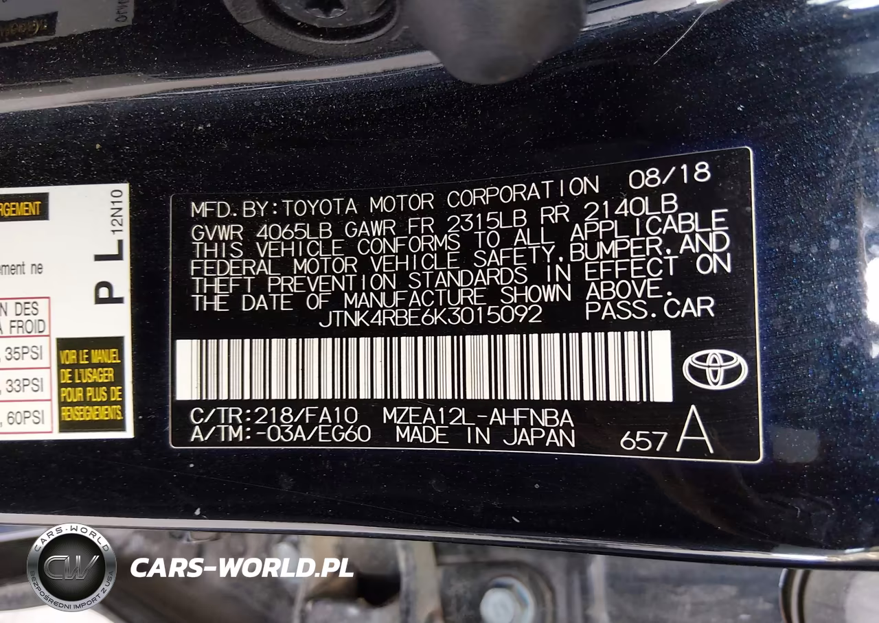 2019 Toyota Corolla Se VIN:JTNK4RBE6K3015092 - 9