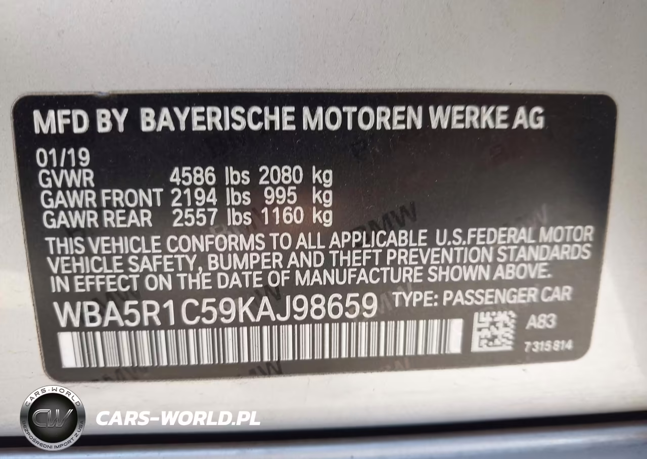 2019 BMW 330I VIN:WBA5R1C59KAJ98659 - 9