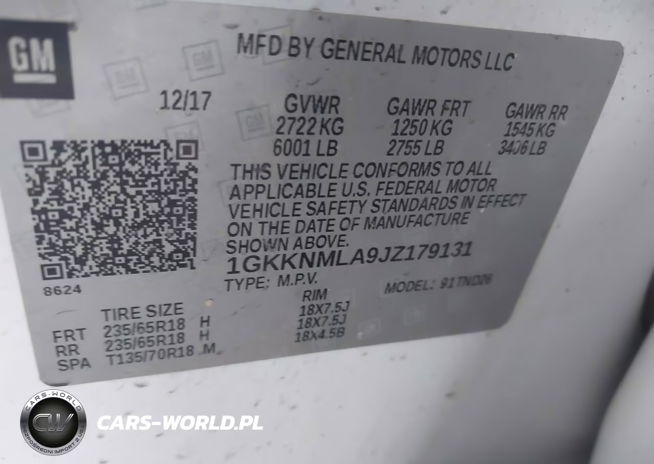 2018 GMC Acadia Slt-1 VIN:1GKKNMLA9JZ179131 - 9