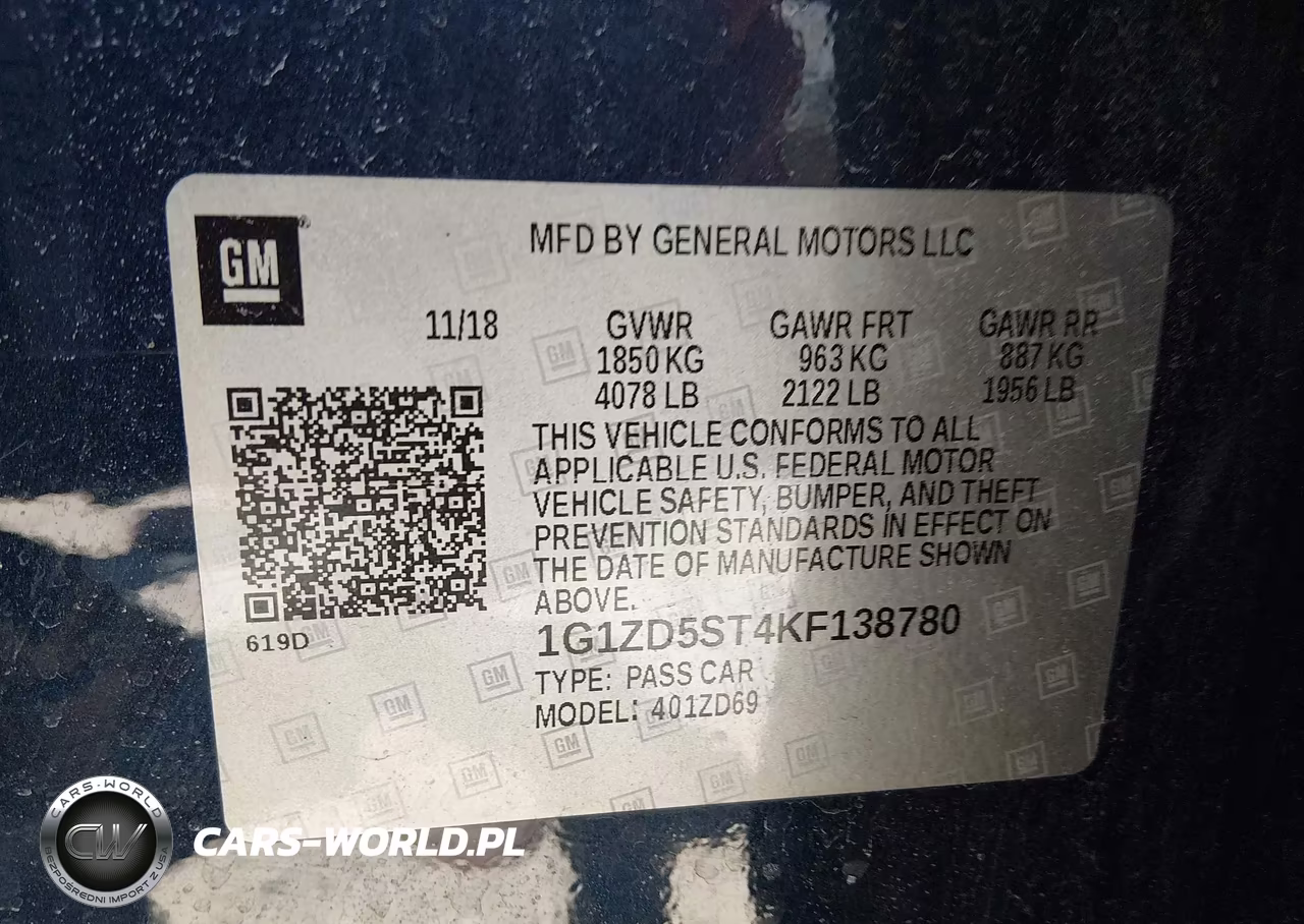 2019 Chevrolet Malibu Lt VIN:1G1ZD5ST4KF138780 - 9