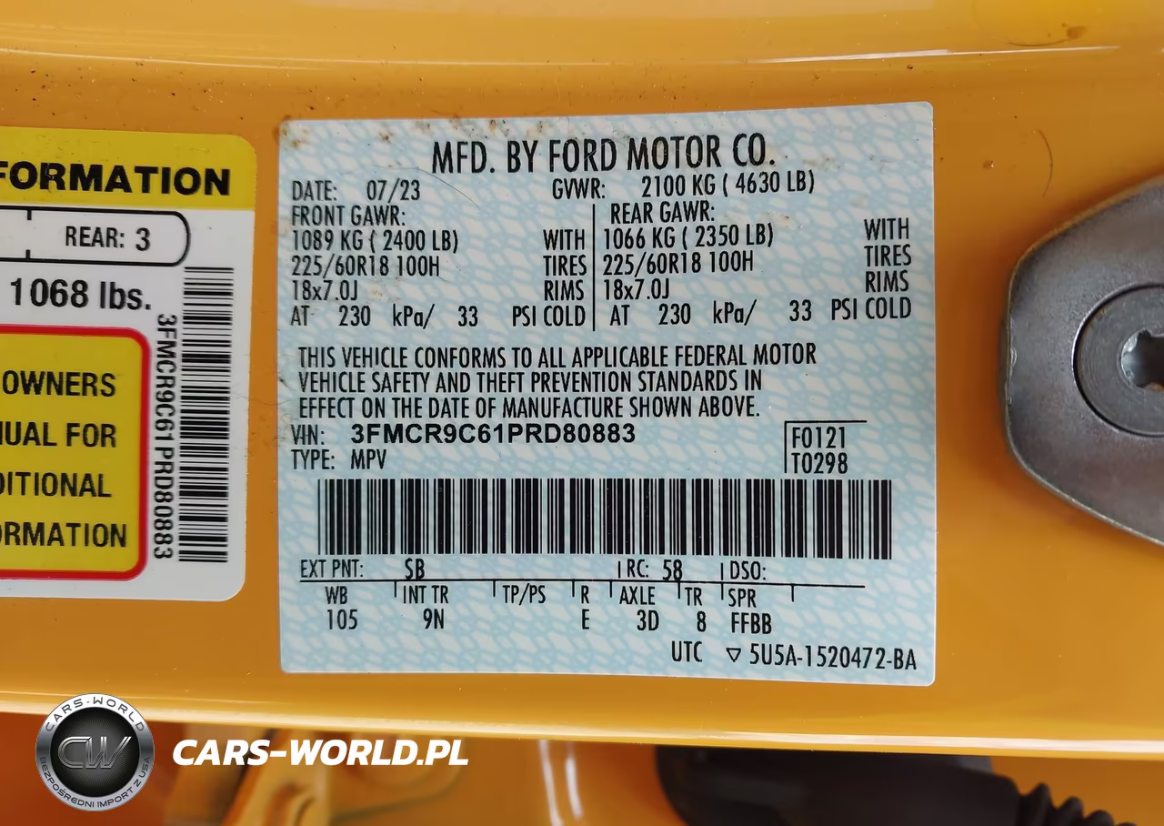 2023 Ford Bronco Sport Outer Banks VIN:3FMCR9C61PRD80883 - 9