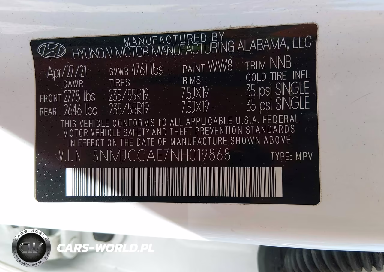 2022 Hyundai Tucson Sel VIN:5NMJCCAE7NH019868 - 9