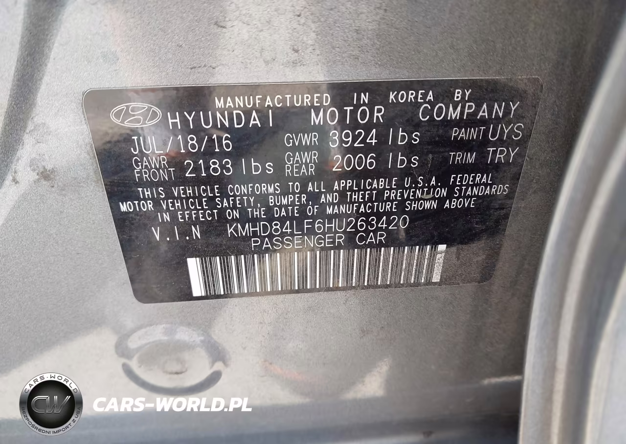 2017 Hyundai Elantra Limited VIN:KMHD84LF6HU263420 - 9