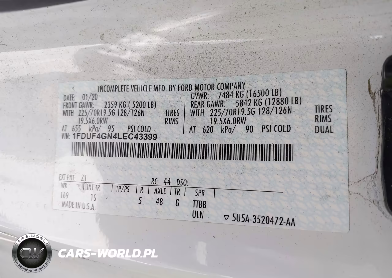 2020 Ford F-450 Chassis Xl VIN:1FDUF4GN4LEC43399 - 9