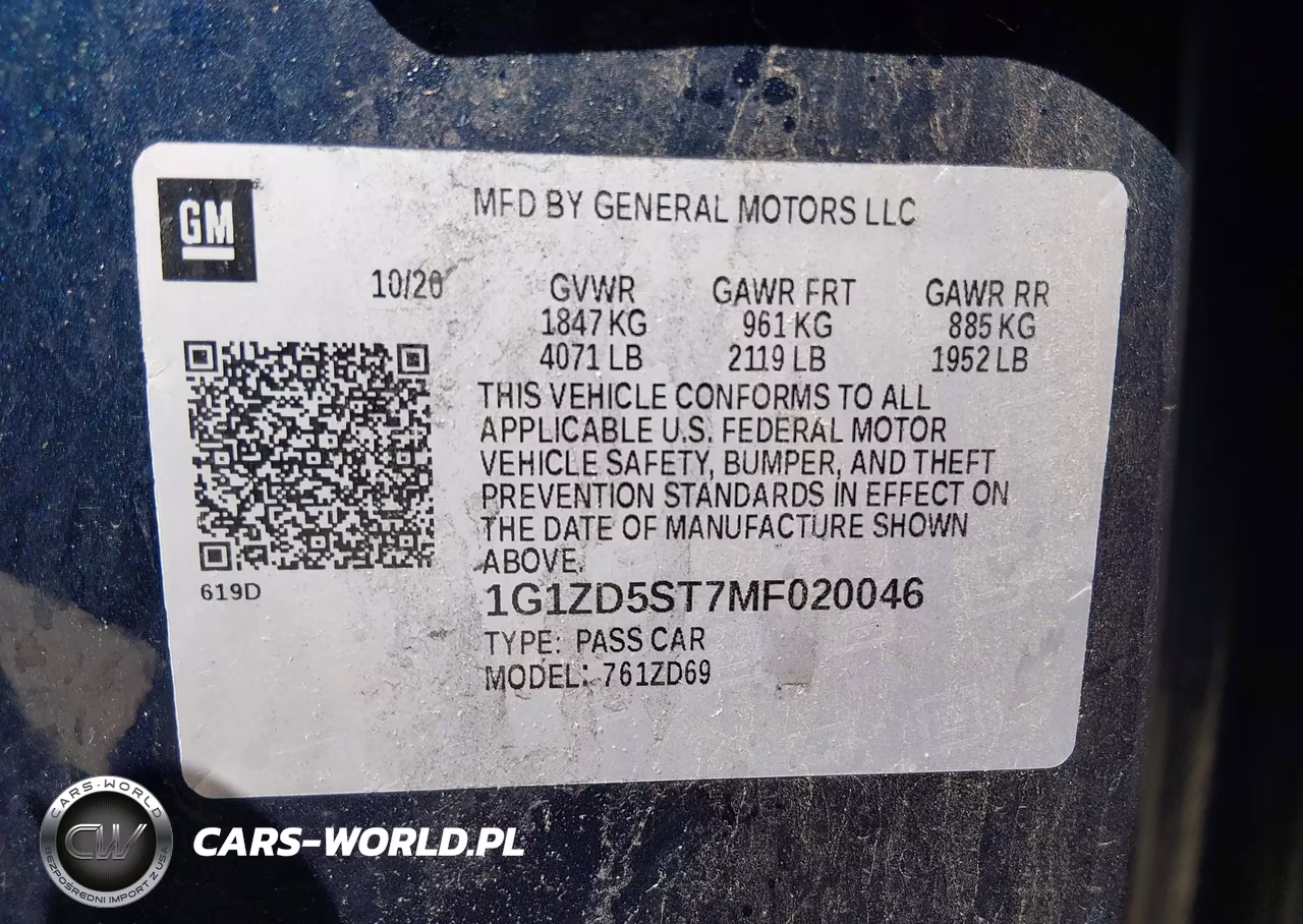 2021 Chevrolet Malibu Fwd Lt VIN:1G1ZD5ST7MF020046 - 9