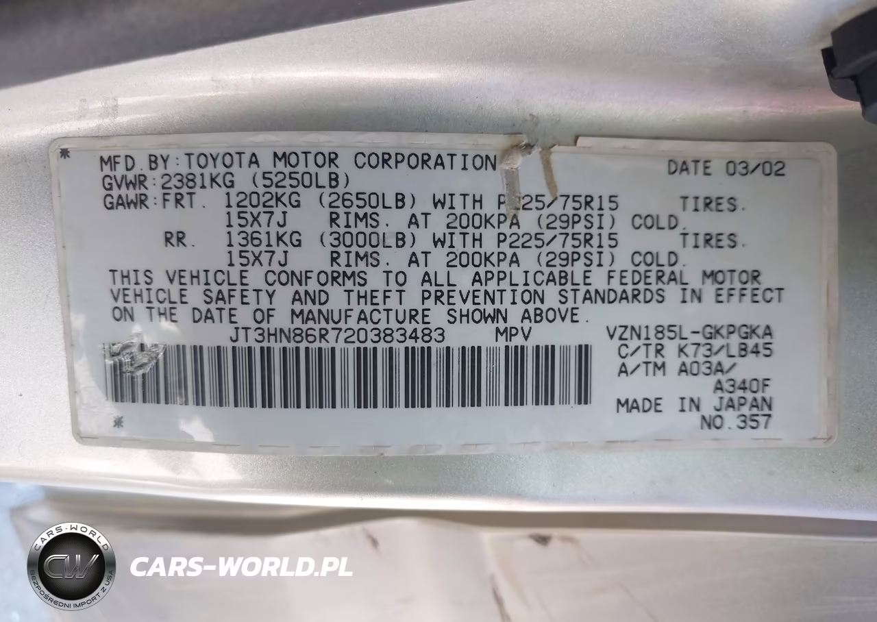 2002 Toyota 4Runner Sr5 V6 VIN:JT3HN86R720383483 - 9