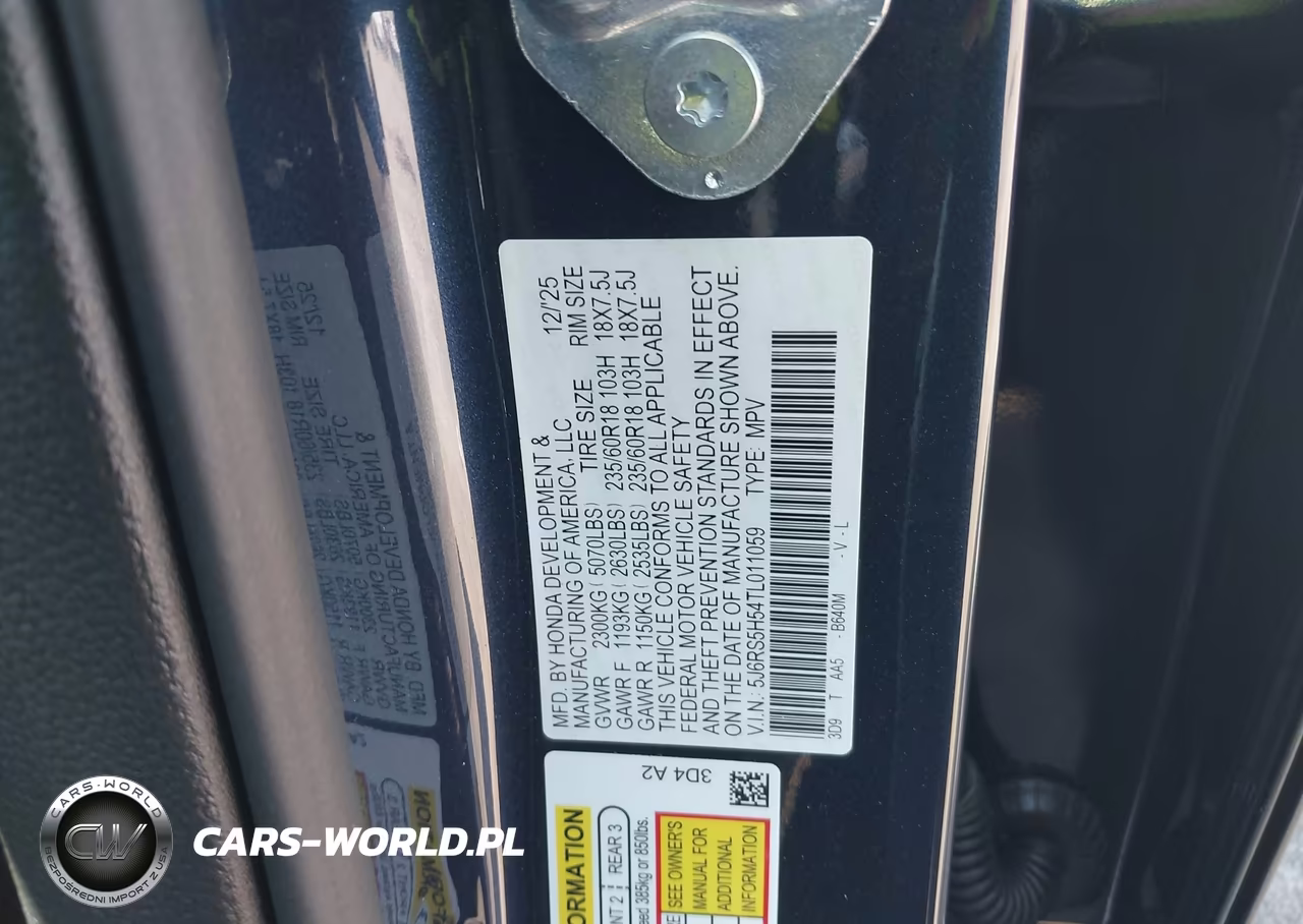 2026 Honda Cr-V Hybrid 2Wd Sport VIN:5J6RS5H54TL011059 - 9