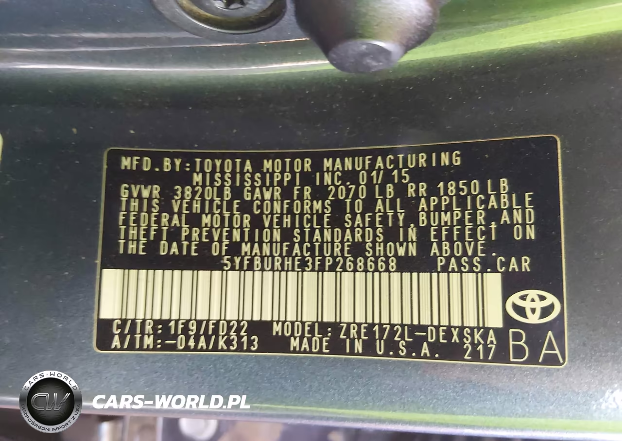 2015 Toyota Corolla S Plus VIN:5YFBURHE3FP268668 - 9
