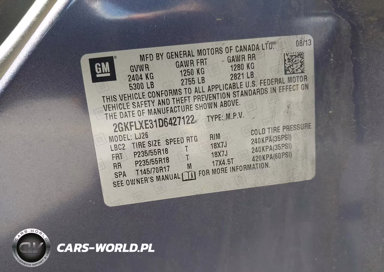 2013 GMC Terrain Slt-2 VIN:2GKFLXE31D6427122 - 9
