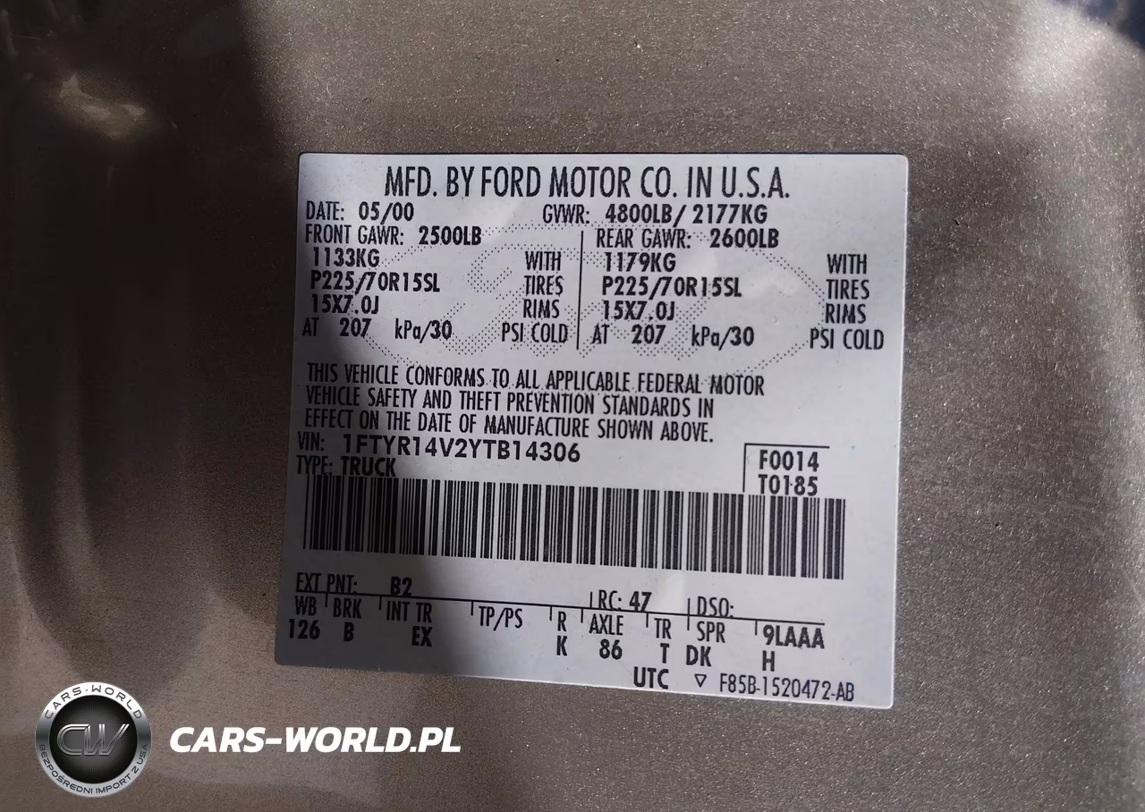 2000 Ford Ranger Xl-Xlt VIN:1FTYR14V2YTB14306 - 9