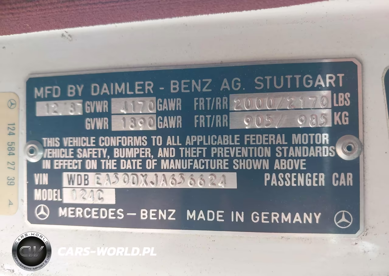 1988 Mercedes-Benz 300 Ce VIN:WDBEA50DXJA656624 - 9
