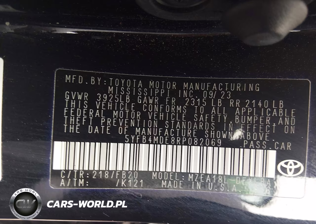2024 Toyota Corolla Le VIN:5YFB4MDE8RP082069 - 9