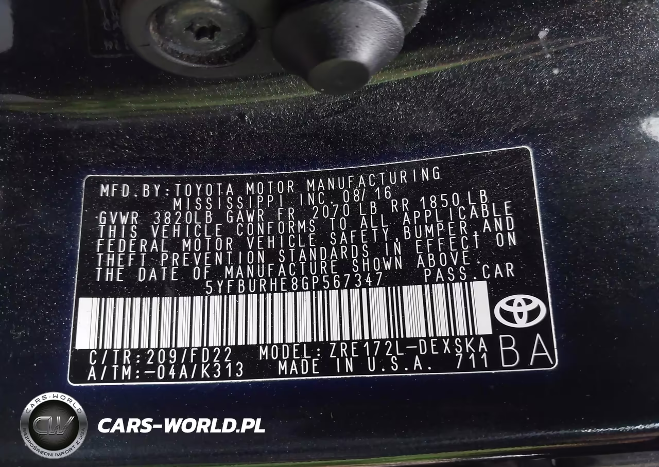 2016 Toyota Corolla S Plus VIN:5YFBURHE8GP567347 - 9