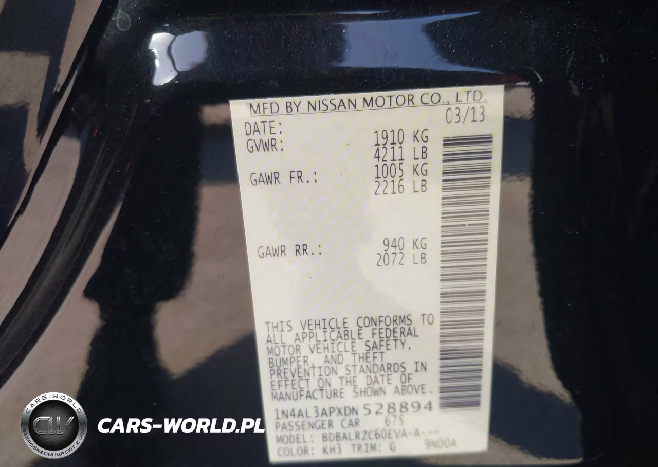 2013 Nissan Altima 2.5 S VIN:1N4AL3APXDN528894 - 9