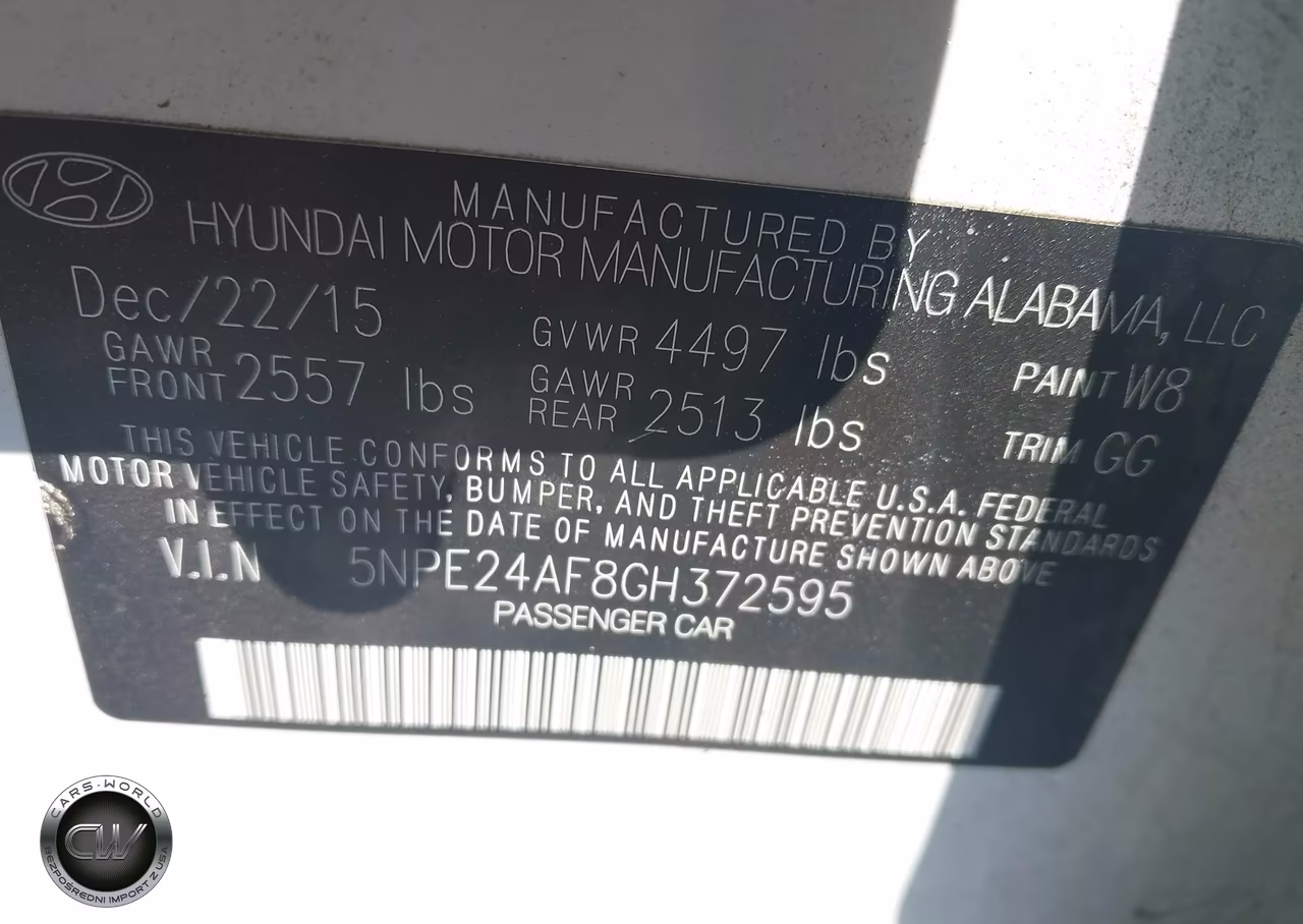 2016 Hyundai Sonata Se VIN:5NPE24AF8GH372595 - 9