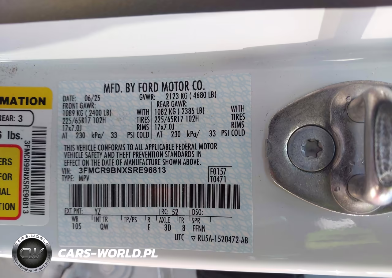 2025 Ford Bronco Sport Big Bend VIN:3FMCR9BNXSRE96813 - 9
