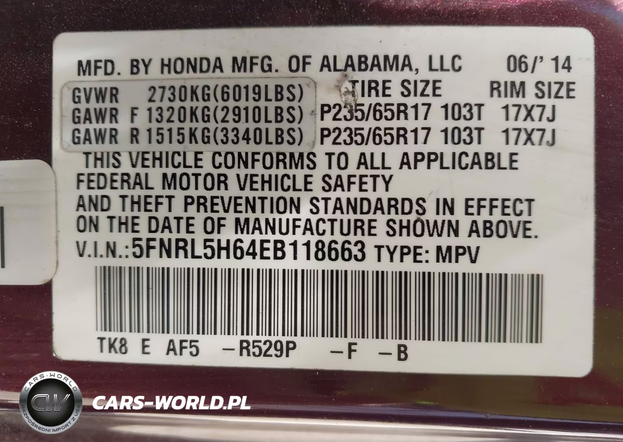 2014 Honda Odyssey Ex-L VIN:5FNRL5H64EB118663 - 9