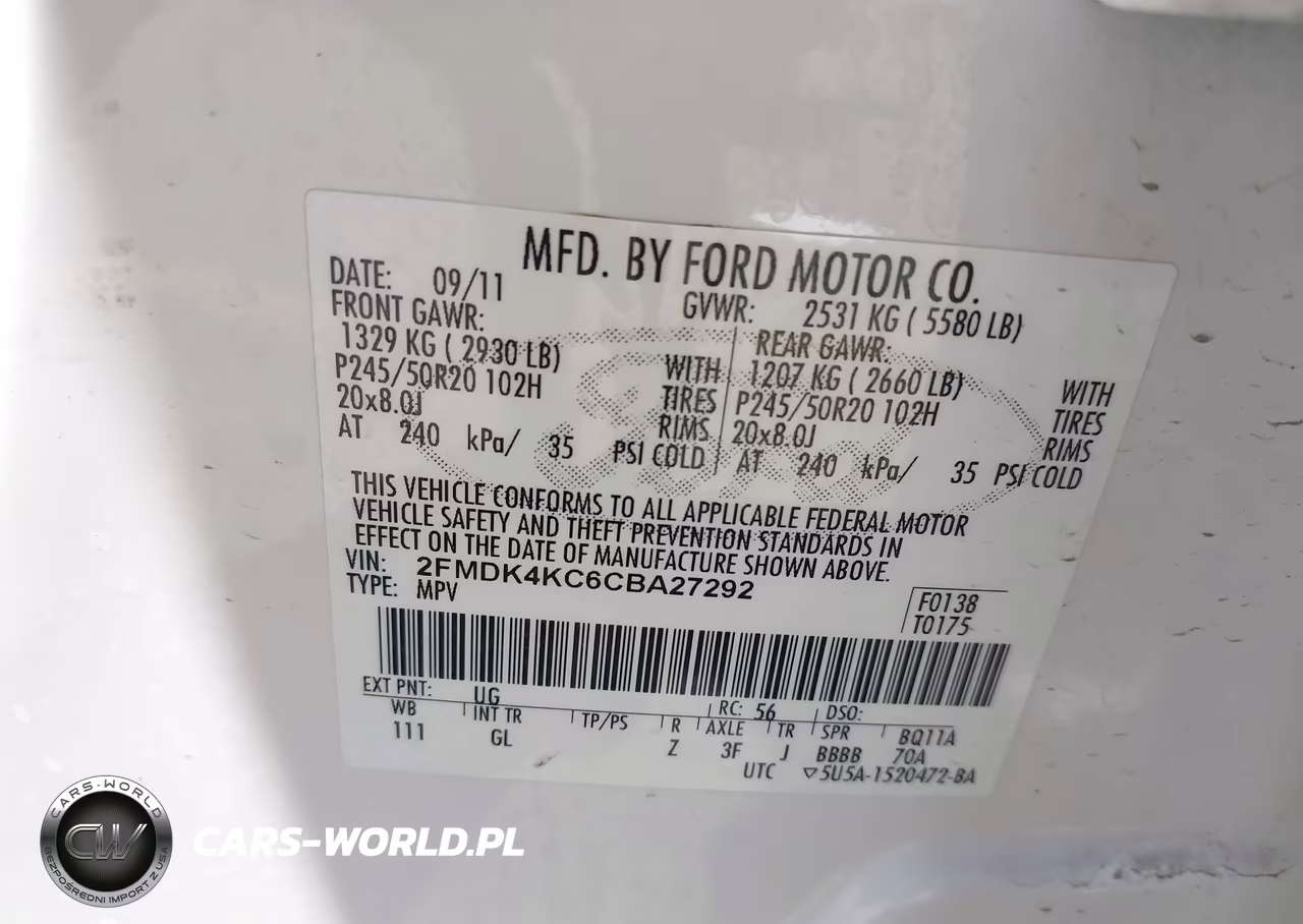 2012 Ford Edge Limited VIN:2FMDK4KC6CBA27292 - 9