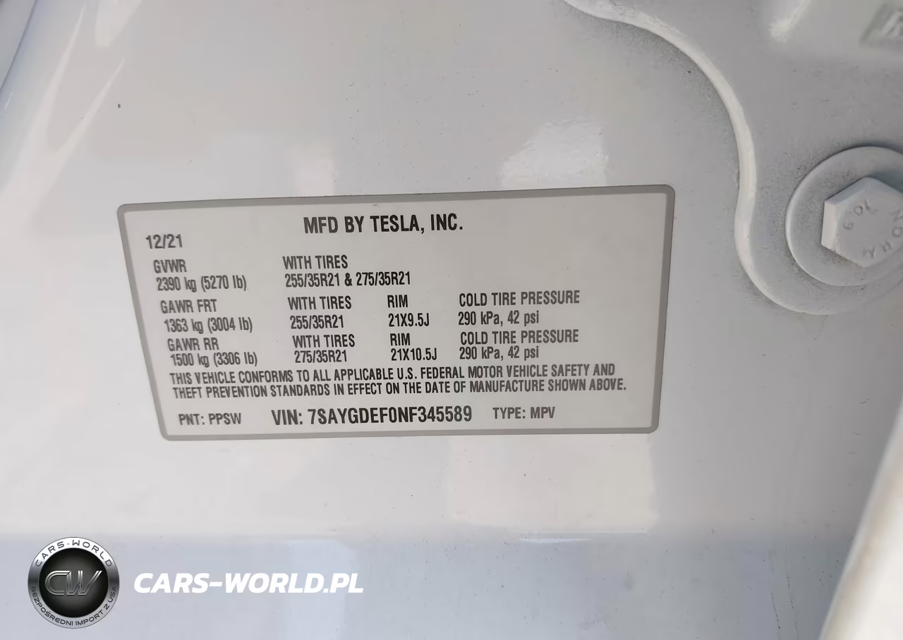 2022 Tesla Model Y Performance Dual Motor All-Wheel Drive VIN:7SAYGDEF0NF345589 - 9