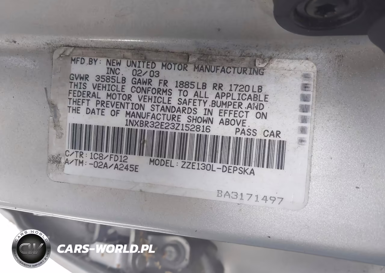 2003 Toyota Corolla S VIN:1NXBR32E23Z152816 - 9
