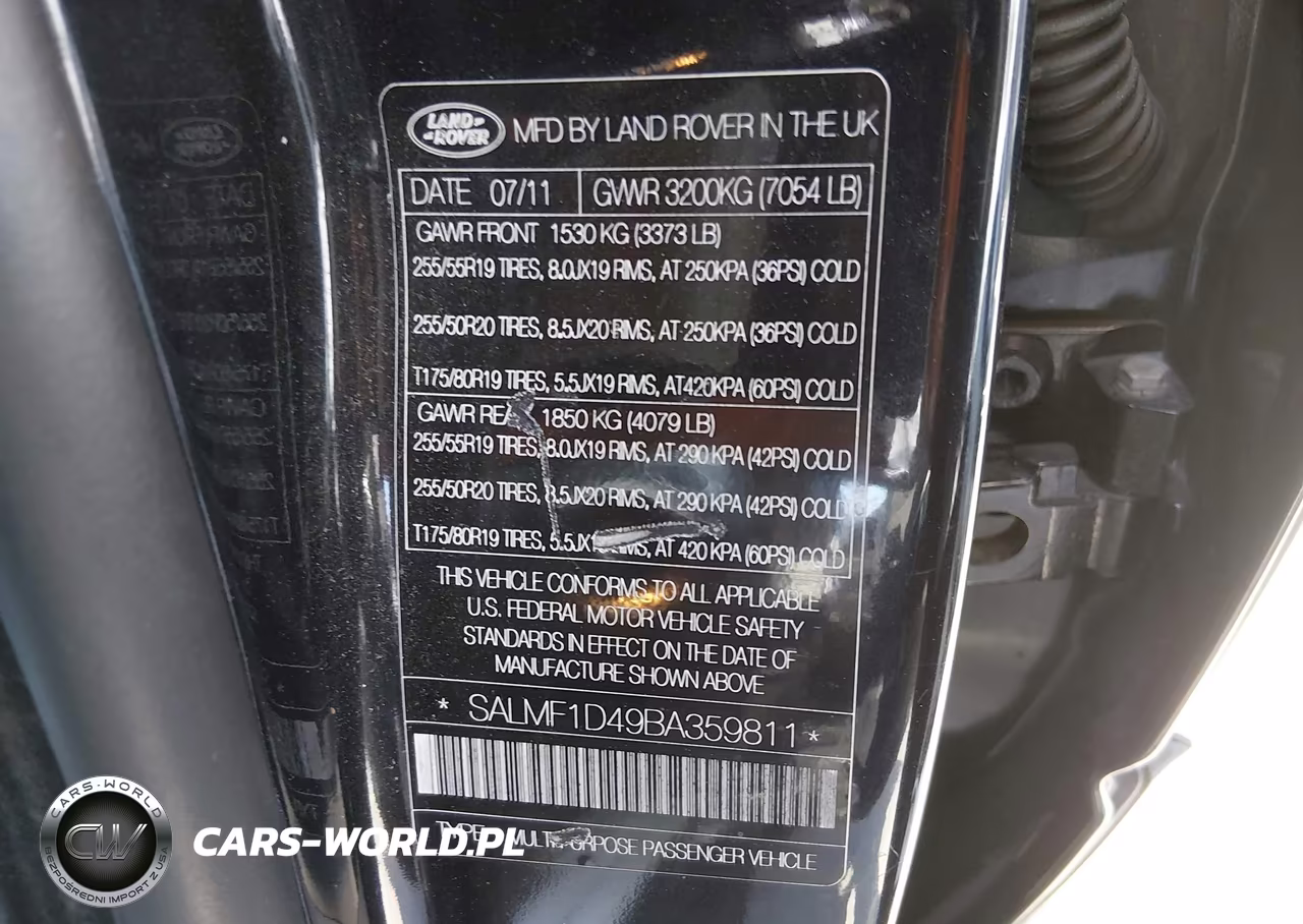 2011 Land Rover Range Rover Hse VIN:SALMF1D49BA359811 - 9