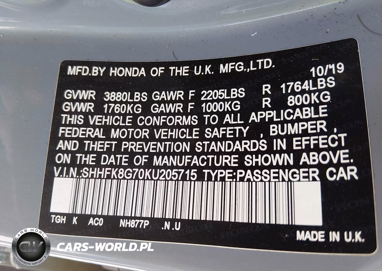 2019 Honda Civic Type R Touring VIN:SHHFK8G70KU205715 - 9