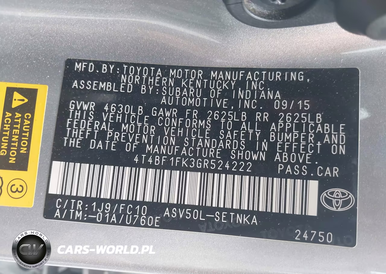 2016 Toyota Camry Le VIN:4T4BF1FK3GR524222 - 9