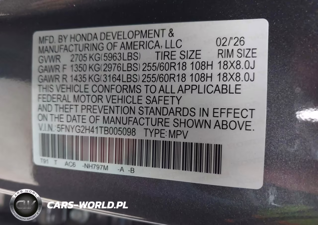 2026 Honda Pilot Ex-L VIN:5FNYG2H41TB005098 - 9