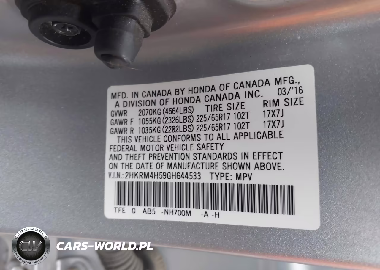2016 Honda Cr-V Ex VIN:2HKRM4H59GH644533 - 9