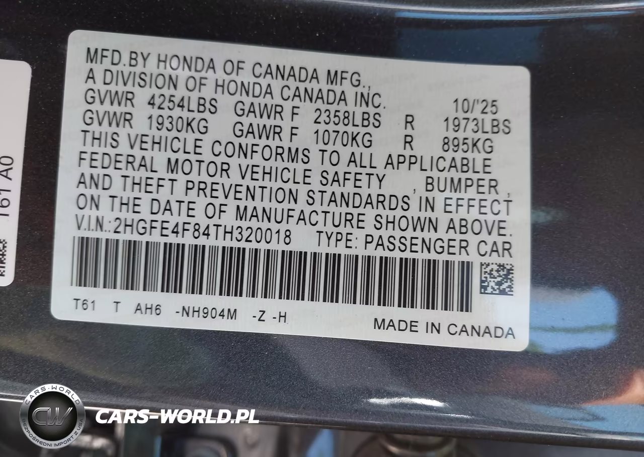 2026 Honda Civic Hybrid Sport-Sport Touring VIN:2HGFE4F84TH320018 - 9