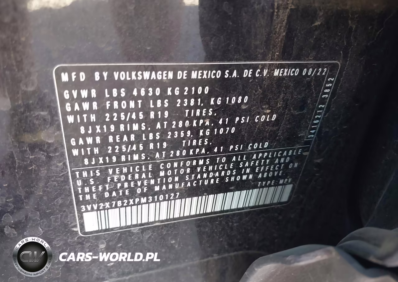 2023 Volkswagen Taos 1.5T Sel VIN:3VV2X7B2XPM310127 - 9